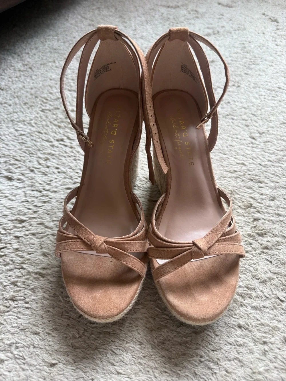 Altar'd State Tan Espadrille Wedge Sandals